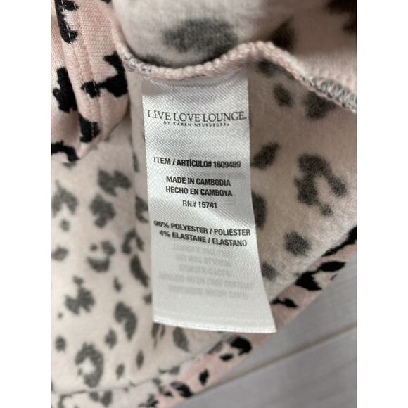 Live Love Lounge Karen Neuburger Pajamas Set Womens XL Pink Animal Print Fleece - Picture 12 of 14